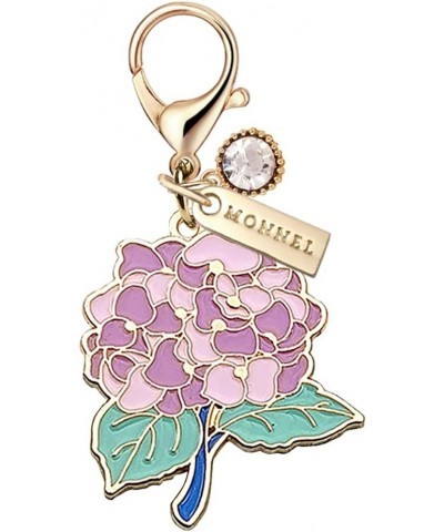 MC396 Big Hydrangea Flower Lobster Clasp Charm for Women Girls with Velvet Bag (Purple,1 Piece) $7.69 Bracelets