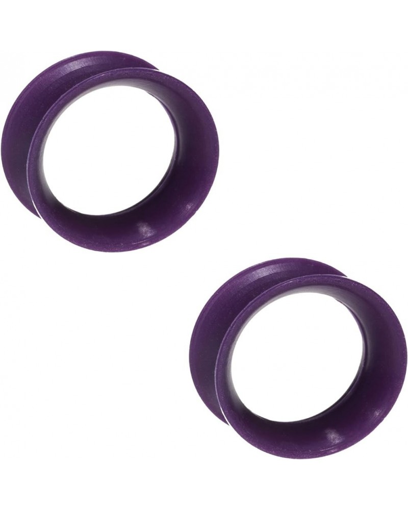 KAOS BRAND: Pair of True Purple Silicone Double Flared Skin Eyelets 5/8 $11.88 Body Jewelry