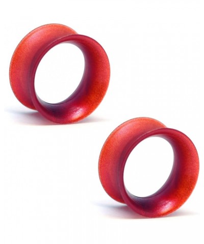 KAOS Brand: Pair of Opalescent Maroon Pearl Silicone Double Flared Skin Eyelets 2g $13.77 Body Jewelry