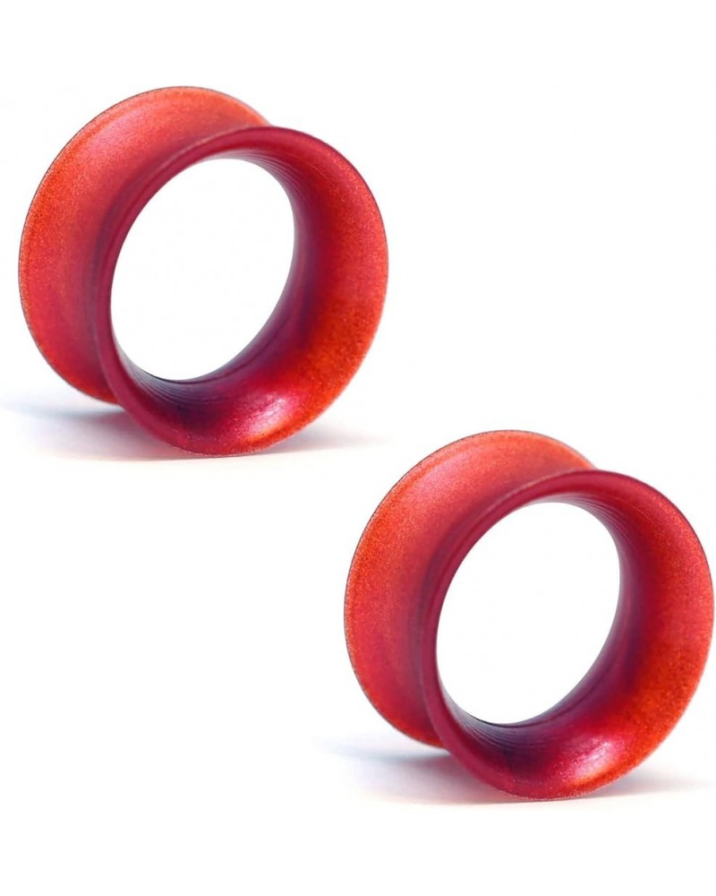 KAOS Brand: Pair of Opalescent Maroon Pearl Silicone Double Flared Skin Eyelets 2g $13.77 Body Jewelry