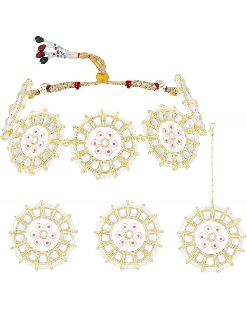 Indian Ethnic Wedding Wear Necklace Set White 6 $15.36 Jewelry Sets