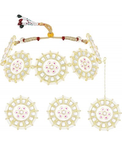 Indian Ethnic Wedding Wear Necklace Set White 6 $15.36 Jewelry Sets