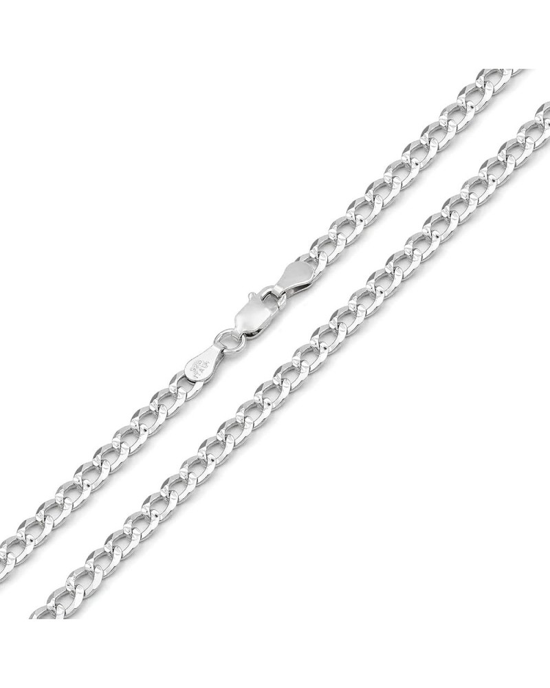 925 Italian Sterling Silver 2.5mm - 10.5mm Solid Cuban Diamond Cut Chain, ITProLux Curb Link Pave Necklace 4mm $23.51 Necklaces