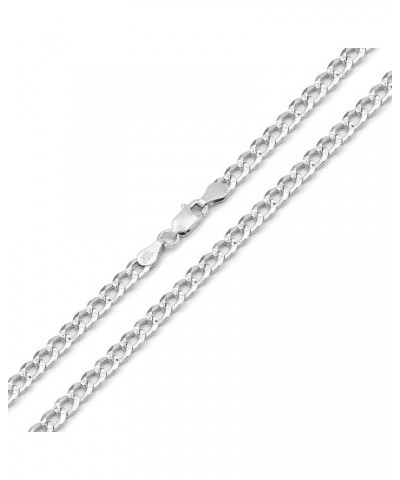 925 Italian Sterling Silver 2.5mm - 10.5mm Solid Cuban Diamond Cut Chain, ITProLux Curb Link Pave Necklace 4mm $23.51 Necklaces