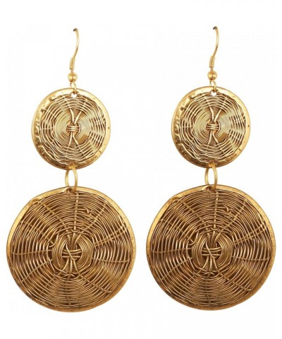 Indian Finely Handcrafted Basket Weave Wire Concentric Pretty Artisan Designer Jewelry Earrings for Women. Gold 01 $11.59 Ear...