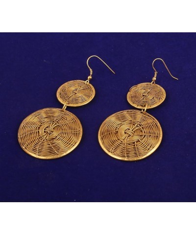 Indian Finely Handcrafted Basket Weave Wire Concentric Pretty Artisan Designer Jewelry Earrings for Women. Gold 01 $11.59 Ear...