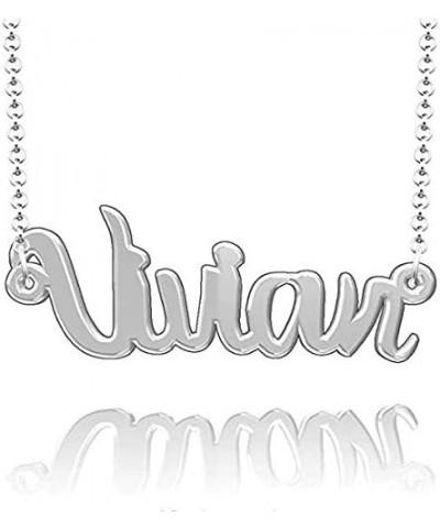 Personalized Name Necklace Custom Made Pendant Gold Plated Letter Necklaces Chain Jewelry Gift For Women Vivian Silver $7.13 ...