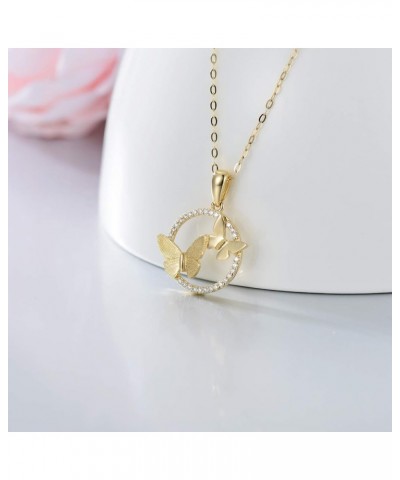 10K 14K 18K Real Gold Butterfly Necklace with Moissanite, Butterfly Pendant Necklace Jewelry Gift for Mother Wife Girlfriend ...