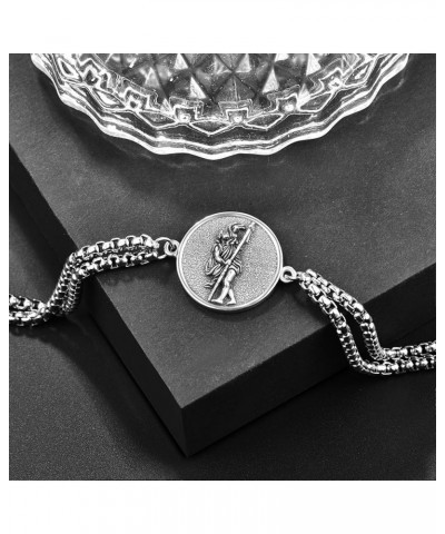 St Christopher/St Michael/St Jude/St Anthony/Jesus/Bracelet 925 Sterling Silver Saint Bracelet Catholic Protection Blessing C...