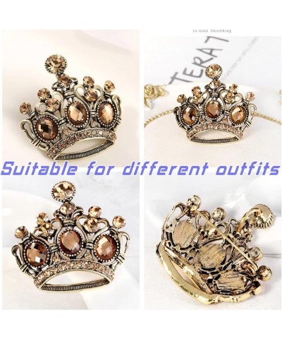 Crown Pin Brooch Rhinestone Crystal Princess Queen Tiara Vintage Crown Brooches for Women Girls for Wedding Banquet Birthday ...