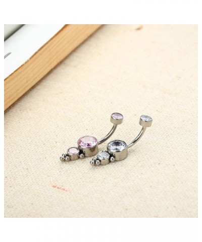 G23 Titanium Belly 10mm/12mm Button Rings Petite Navel Cubic Zirconia Ring for Women Body Piercing Jewelry 14G ASTM F136 Bell...