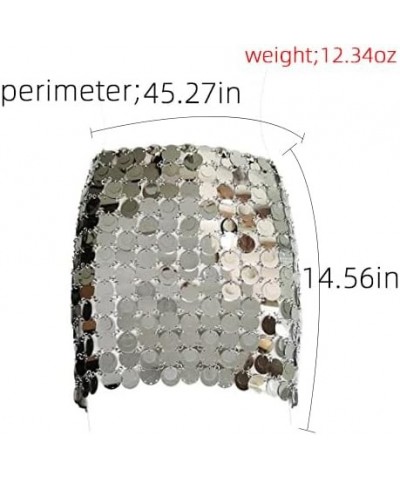 Ladies Sexy sequin waist chain skirt party Halloween carnival handmade body chain silve-kai-1251 $22.00 Body Jewelry