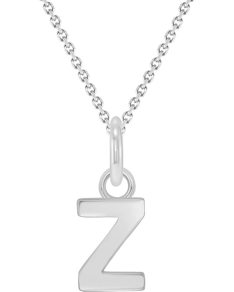 Solid 10k White Gold Personalized Mini Initial Letter A-Z Pendant Necklace 18.0 Inches Z $38.95 Necklaces