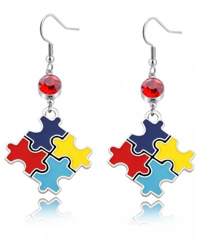 Autism Awareness Earrings Keychain Bracelet Autism Gift Colorful Puzzle Piece Necklace Autism Jewelry Gift for Autism Friend ...