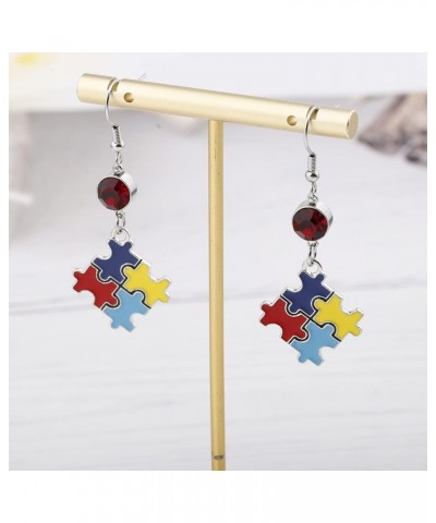 Autism Awareness Earrings Keychain Bracelet Autism Gift Colorful Puzzle Piece Necklace Autism Jewelry Gift for Autism Friend ...