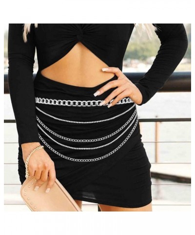 Women's Sparkly Body Chains Silver Rhinestone Waist Chain Belly Body Chains Fashion Waist Jewelry $10.19 Body Jewelry