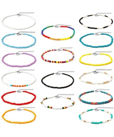 10PC Colorful Beads Choker Necklace for Women Girls Boho Beaded Glamour Choker Jewelry Colours-16PC $8.50 Necklaces