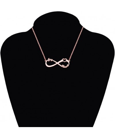 Personalized 925 Sterling Silver Infinity Necklaces with Heart Custom Made Gfit For Her Rose Gold $17.00 Necklaces