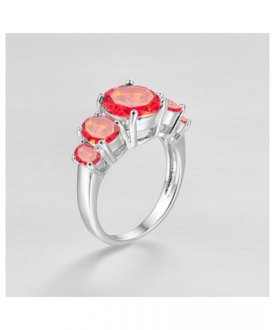 925 Silver Plated Ring Brilliant Oval Cut Citrine Wedding Engagement Ring for Women Size 8 US_12 Bright Red $5.39 Rings