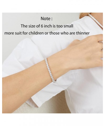 GMESME 18K White Gold Plated 4.0 Round Cubic Zirconia Classic Tennis Bracelet 6/6.5/7/7.5/8/8.5/9 Inch White Gold 6 inch $9.9...