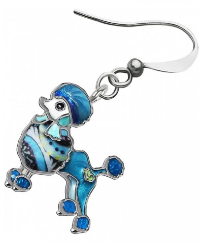 Sweet Enamel Dangle Poodle Earrings for Women Girls Jewelry Gifts Novelty Funny Dog Charms Blue $9.00 Earrings