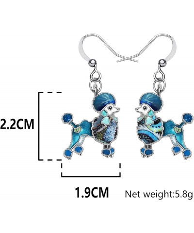 Sweet Enamel Dangle Poodle Earrings for Women Girls Jewelry Gifts Novelty Funny Dog Charms Blue $9.00 Earrings