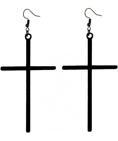 Big Cross Earrings Minimalist Cross Dangle Drop Earrings for Women Girls Jewelry Gifts A:black $8.54 Earrings