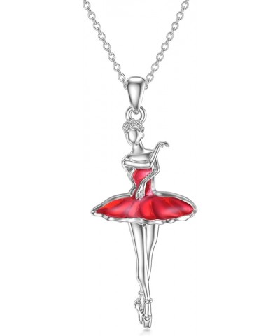 Ballerina Necklace 925 Sterling Silver Dancer Jewelry Gift for Women Girls Christmas Jan-01 $18.04 Necklaces