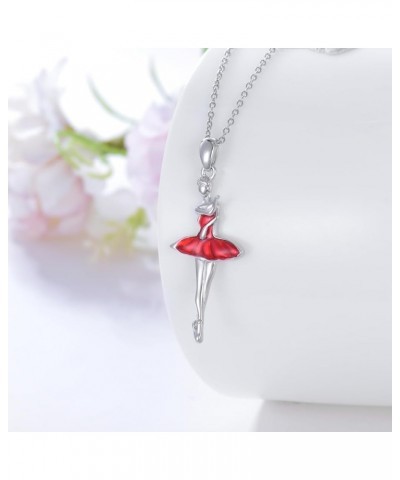 Ballerina Necklace 925 Sterling Silver Dancer Jewelry Gift for Women Girls Christmas Jan-01 $18.04 Necklaces