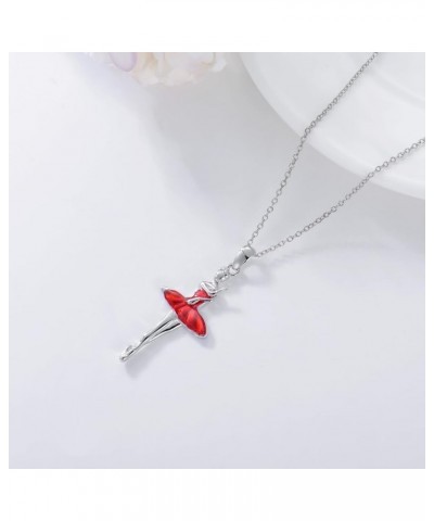 Ballerina Necklace 925 Sterling Silver Dancer Jewelry Gift for Women Girls Christmas Jan-01 $18.04 Necklaces