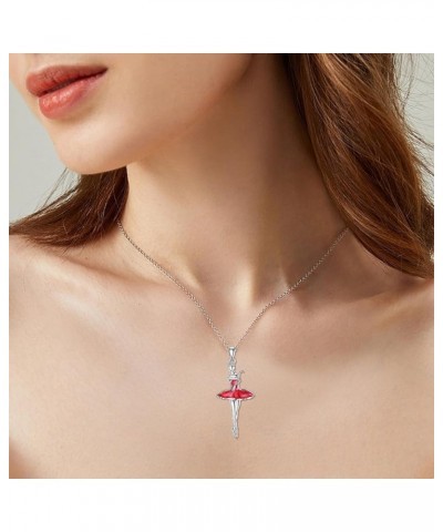 Ballerina Necklace 925 Sterling Silver Dancer Jewelry Gift for Women Girls Christmas Jan-01 $18.04 Necklaces