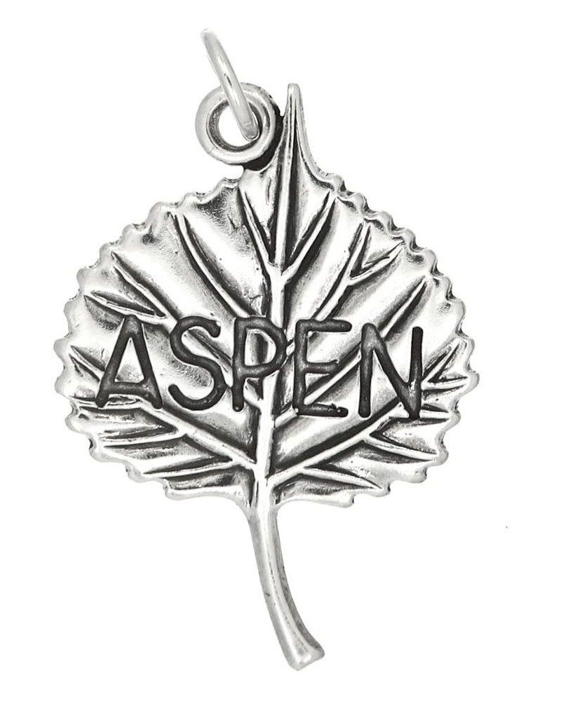 Sterling Silver Oxidized Large Aspen Leaf Charm $14.01 Bracelets