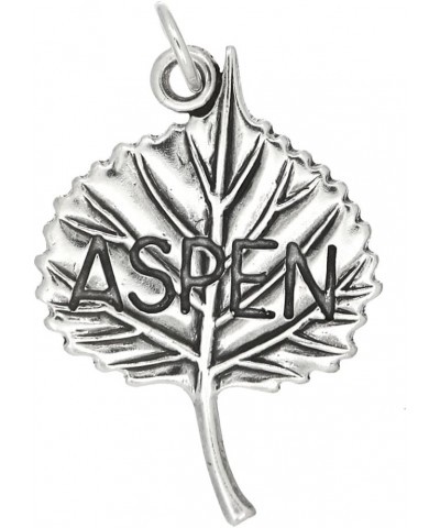 Sterling Silver Oxidized Large Aspen Leaf Charm $14.01 Bracelets