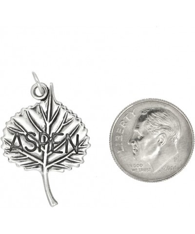 Sterling Silver Oxidized Large Aspen Leaf Charm $14.01 Bracelets