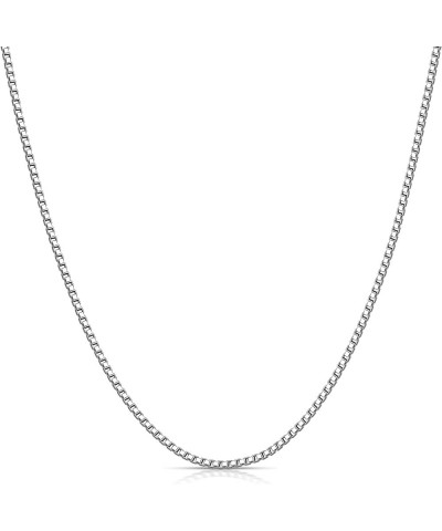 925 Sterling Silver Box Chain Necklace for Women Men and Girls, 0.8MM 1.0MM 1.2MM 1.5MM 1.7MM 2.0MM Width 24 Inches 1.7MM-Wid...