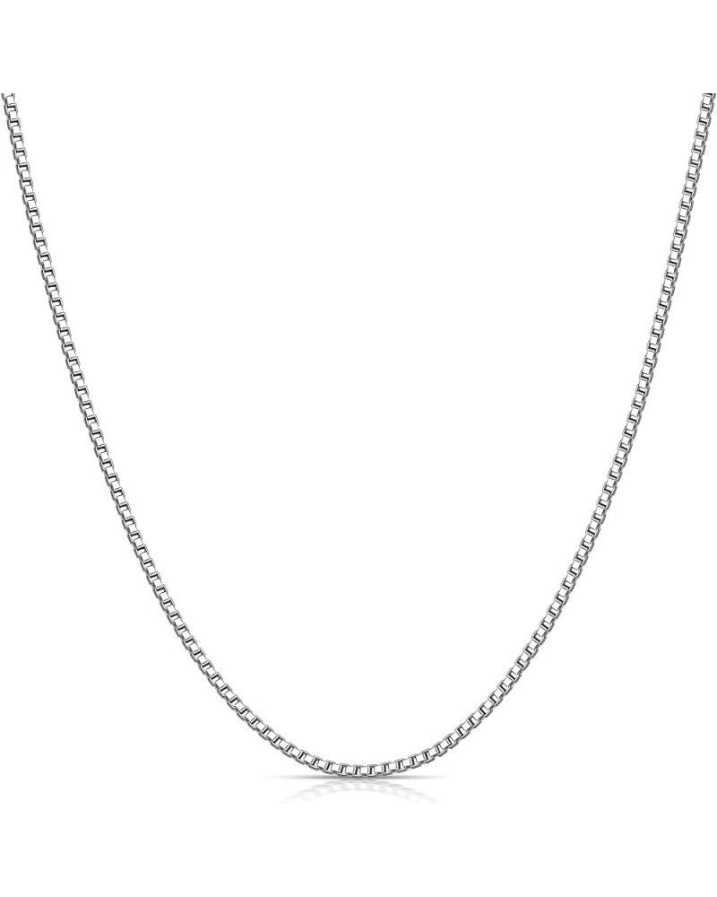 925 Sterling Silver Box Chain Necklace for Women Men and Girls, 0.8MM 1.0MM 1.2MM 1.5MM 1.7MM 2.0MM Width 24 Inches 1.7MM-Wid...