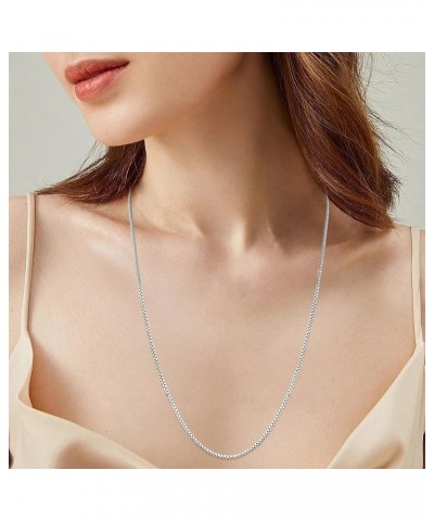 925 Sterling Silver Box Chain Necklace for Women Men and Girls, 0.8MM 1.0MM 1.2MM 1.5MM 1.7MM 2.0MM Width 24 Inches 1.7MM-Wid...