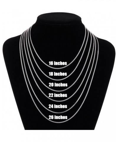 925 Sterling Silver Box Chain Necklace for Women Men and Girls, 0.8MM 1.0MM 1.2MM 1.5MM 1.7MM 2.0MM Width 24 Inches 1.7MM-Wid...