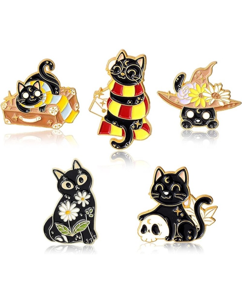 Cute Enamel Pins-Cats Hug Book Shape Novelty Cartoon Cute Enamel Brooch Pins for Backpacks Set Badges Clothing Bags Jackets A...