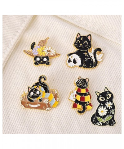 Cute Enamel Pins-Cats Hug Book Shape Novelty Cartoon Cute Enamel Brooch Pins for Backpacks Set Badges Clothing Bags Jackets A...