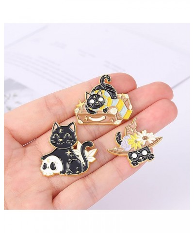 Cute Enamel Pins-Cats Hug Book Shape Novelty Cartoon Cute Enamel Brooch Pins for Backpacks Set Badges Clothing Bags Jackets A...