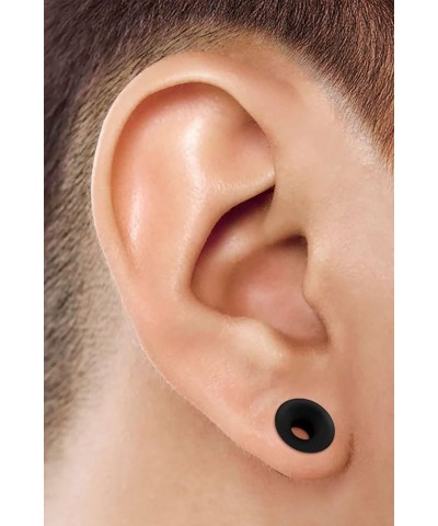 2PCS Silicone Black Double Flared Saddle Stretcher Ear Tunnel Gauge Plug Earring Lobe Piercing Jewelry Pick Size R:2PCS-1-1/2...