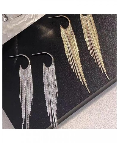 Gold Tassel Earrings for Women Boho Linear Tassel Drop Dangling Earrings Long Fringe Chain Dangle Earrings Party Wedding Prom...