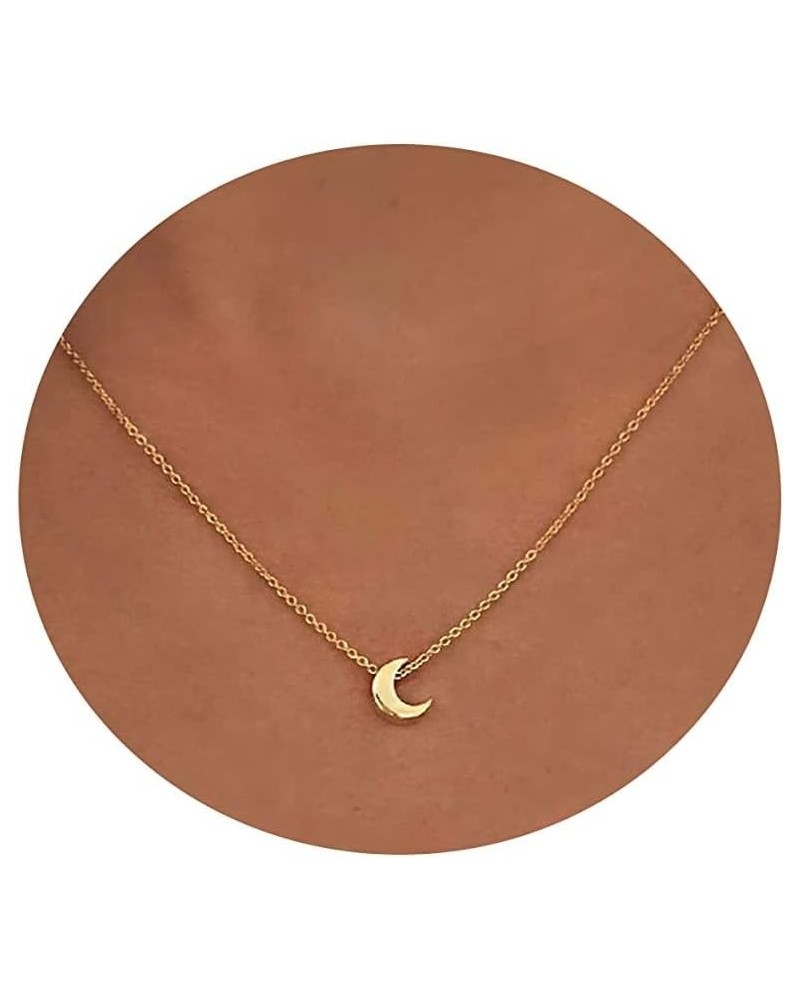 Gold Necklace for Women Moon and Star Necklace Dainty David Star Pendant Necklace 14k Gold/Silver Crescent Moon Necklace Simp...