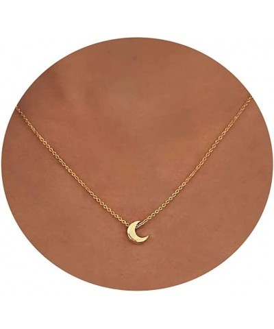 Gold Necklace for Women Moon and Star Necklace Dainty David Star Pendant Necklace 14k Gold/Silver Crescent Moon Necklace Simp...