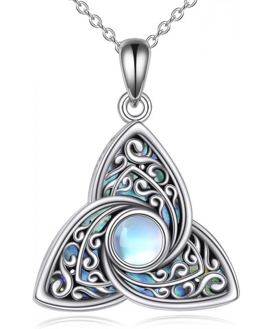 Sterling Silver Teardrop Moonstone/Peridot/Lapis Lazuli Pendant Celtic Knot/Witches Knot/Necklace trinity knot necklace $18.3...