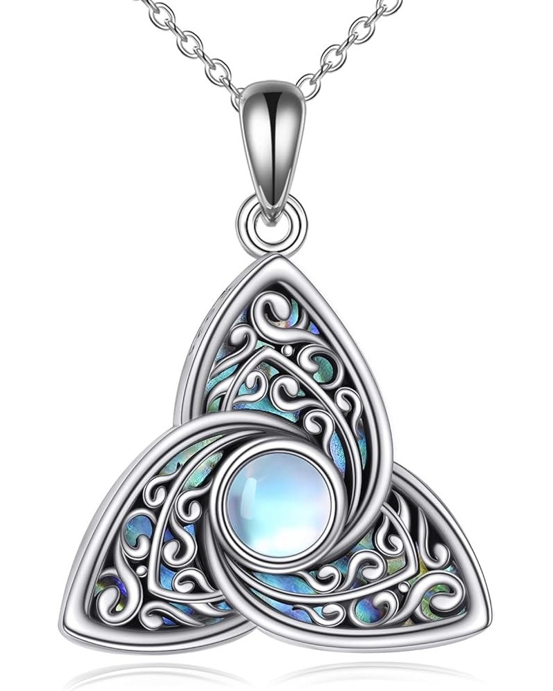 Sterling Silver Teardrop Moonstone/Peridot/Lapis Lazuli Pendant Celtic Knot/Witches Knot/Necklace trinity knot necklace $18.3...