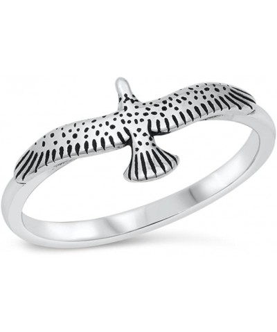 Red Tail Hawk Falcon Polished Ring New .925 Sterling Silver Band Sizes 5-10 $11.19 Rings