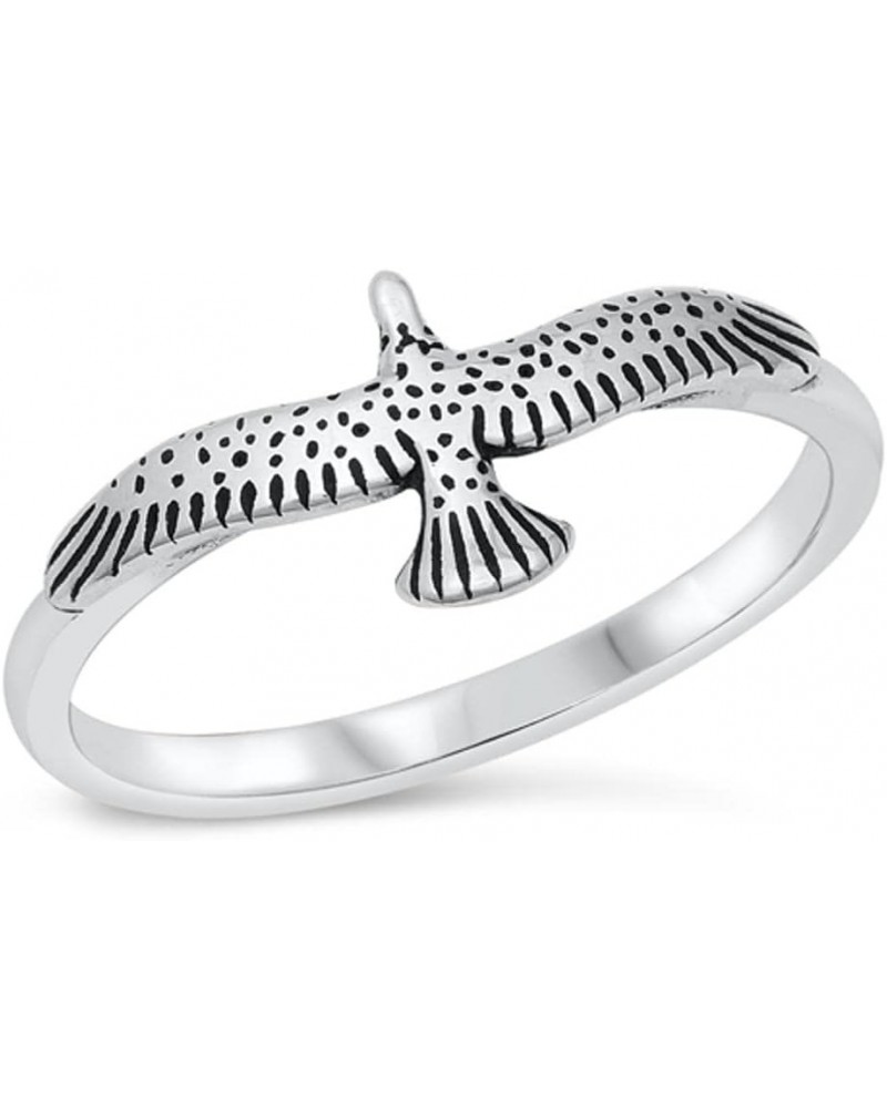 Red Tail Hawk Falcon Polished Ring New .925 Sterling Silver Band Sizes 5-10 $11.19 Rings