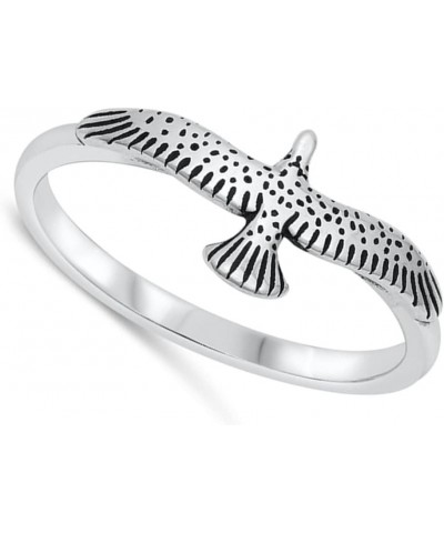 Red Tail Hawk Falcon Polished Ring New .925 Sterling Silver Band Sizes 5-10 $11.19 Rings